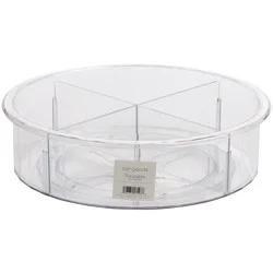 Destination Holiday Lazy Susan with Dividers - Clear