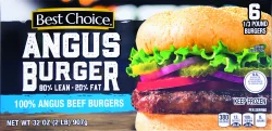 Best Choice 80% Lean 100% Angus Beef Burger Patties