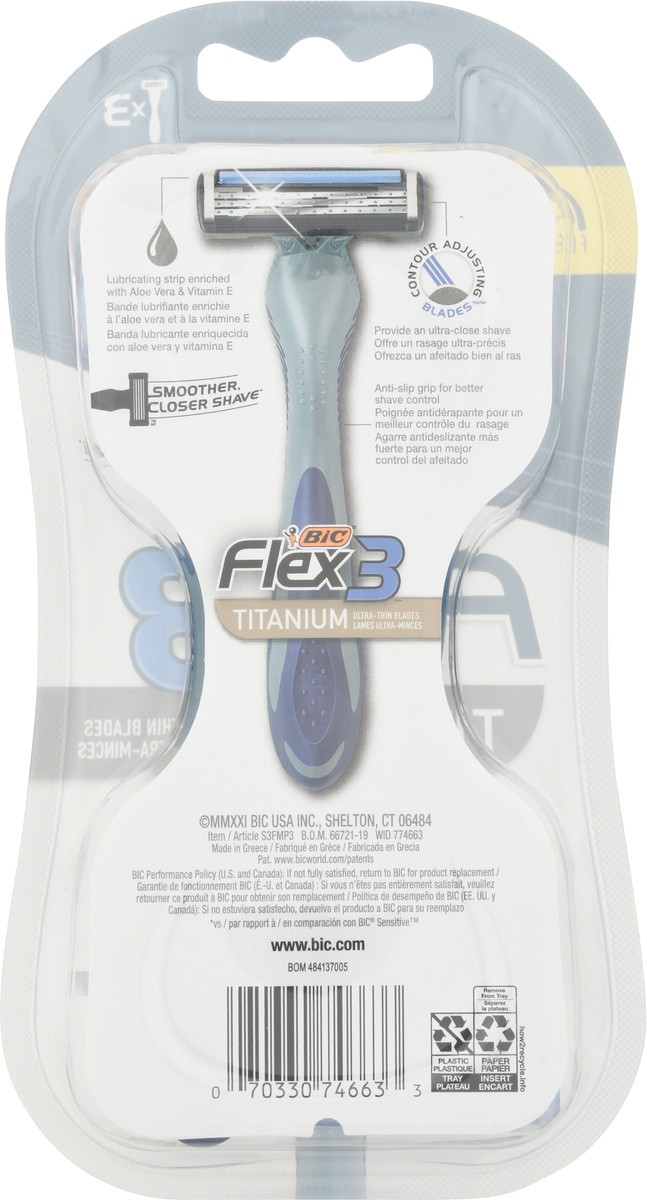 slide 7 of 9, BIC Razors, Titanium, 3 bc