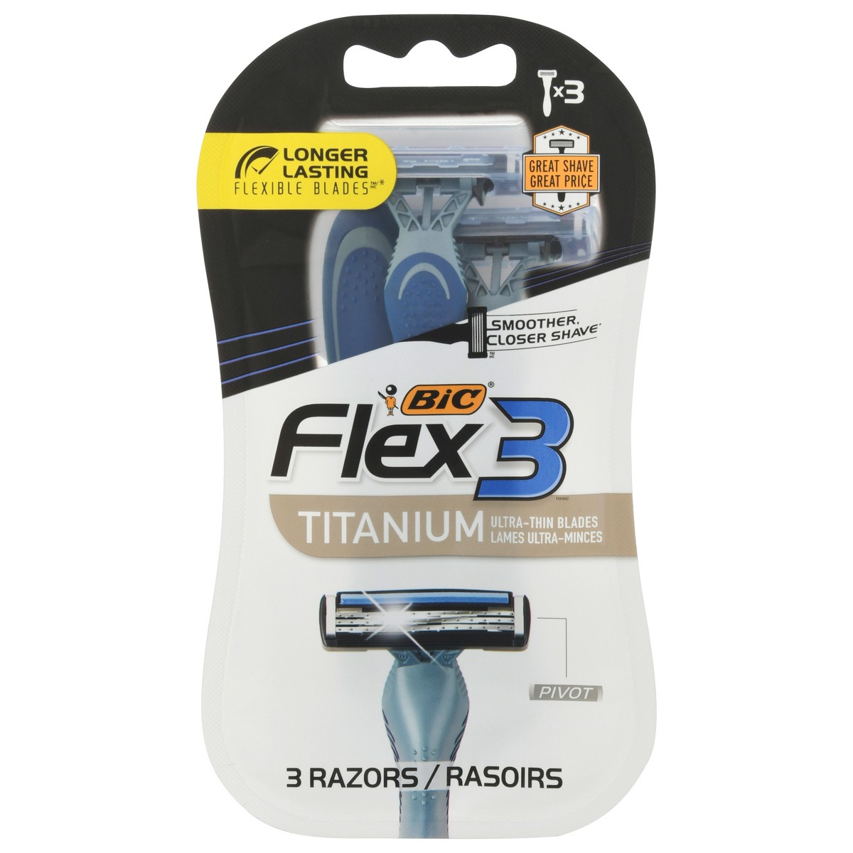 slide 1 of 9, BIC Razors, Titanium, 3 bc