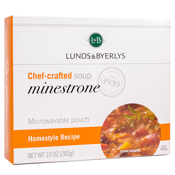 slide 1 of 1, L&B Minestrone Soup, 10 oz