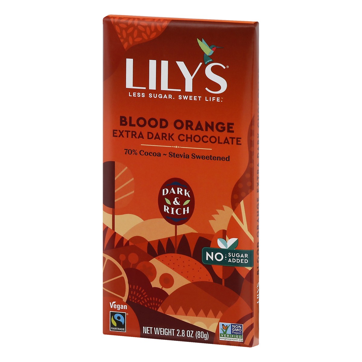 slide 3 of 9, Lily's Extra Dark 70% Cocoa Blood Orange Chocolate 2.8 oz, 2.8 oz