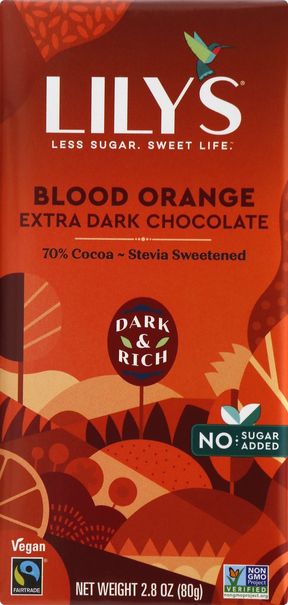 slide 6 of 9, Lily's Extra Dark 70% Cocoa Blood Orange Chocolate 2.8 oz, 2.8 oz