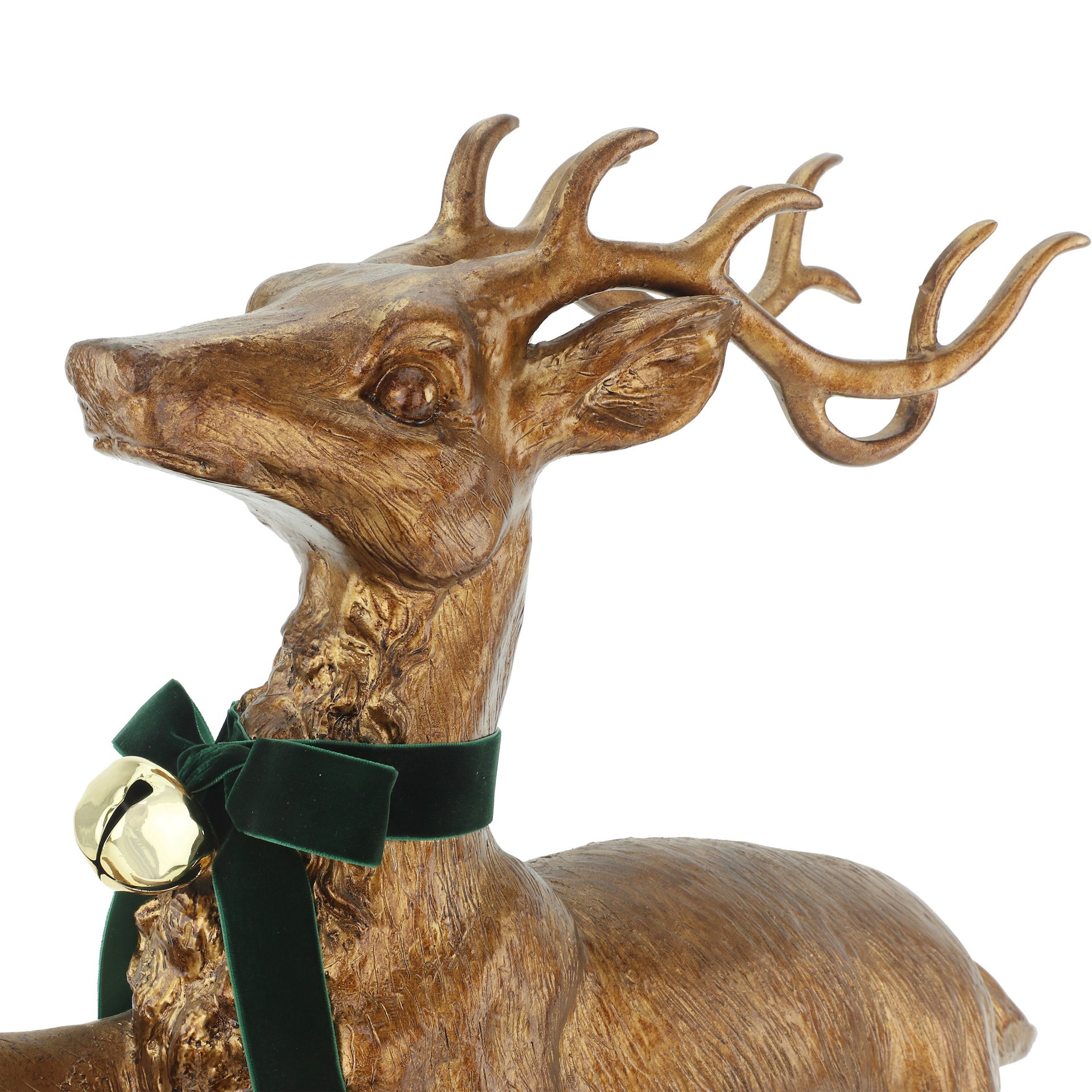 slide 3 of 4, 21" Antique Copper Leaping Reindeer With Bell Tabletop Decor By Ashland, 21.25 in x 5.25 in x 21 in