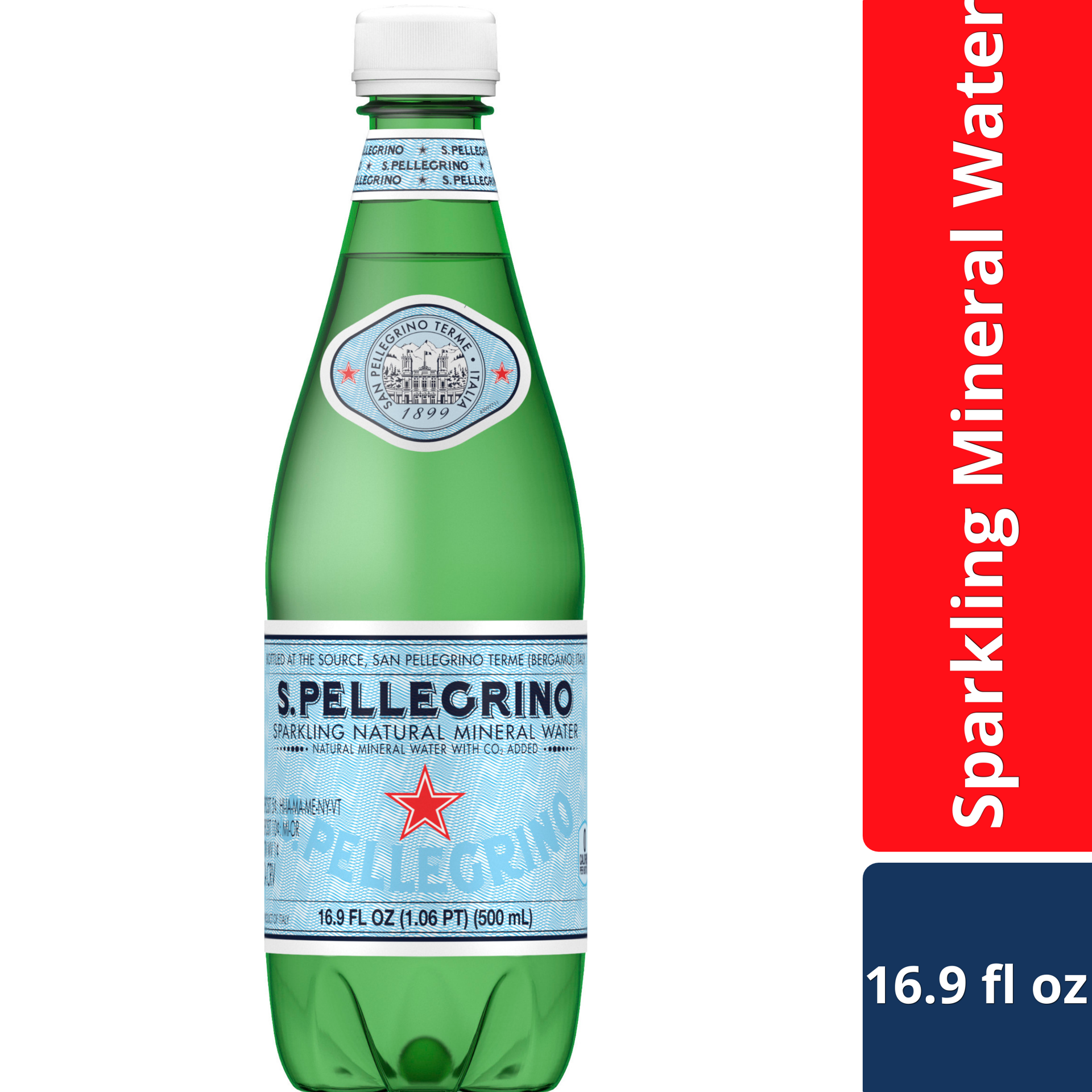 slide 1 of 7, S.Pellegrino Sparkling Natural Mineral Water, 16.9 Fl Oz (0.5 L) Plastic Bottle, 16.91 oz