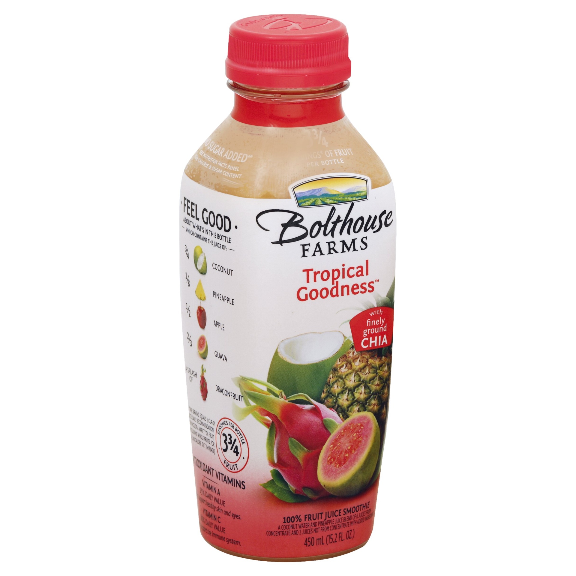 slide 1 of 1, Bolthouse Farms Tropical Goodness 100% Fruit Juice Smoothie, 15.2 fl oz