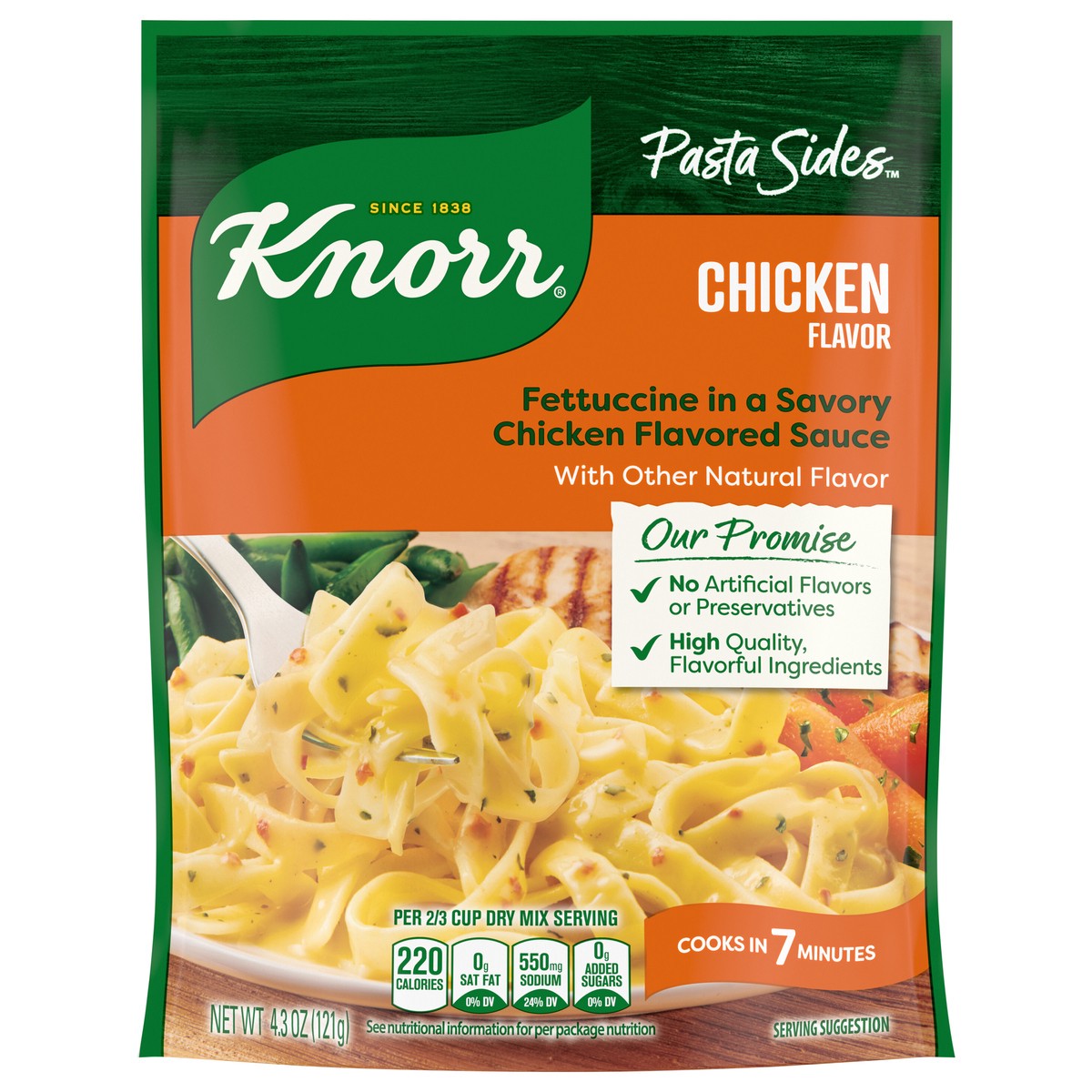 slide 1 of 5, Knorr 4.3 oz Pasta Sides Chicken Fettuccine, 4.3 oz