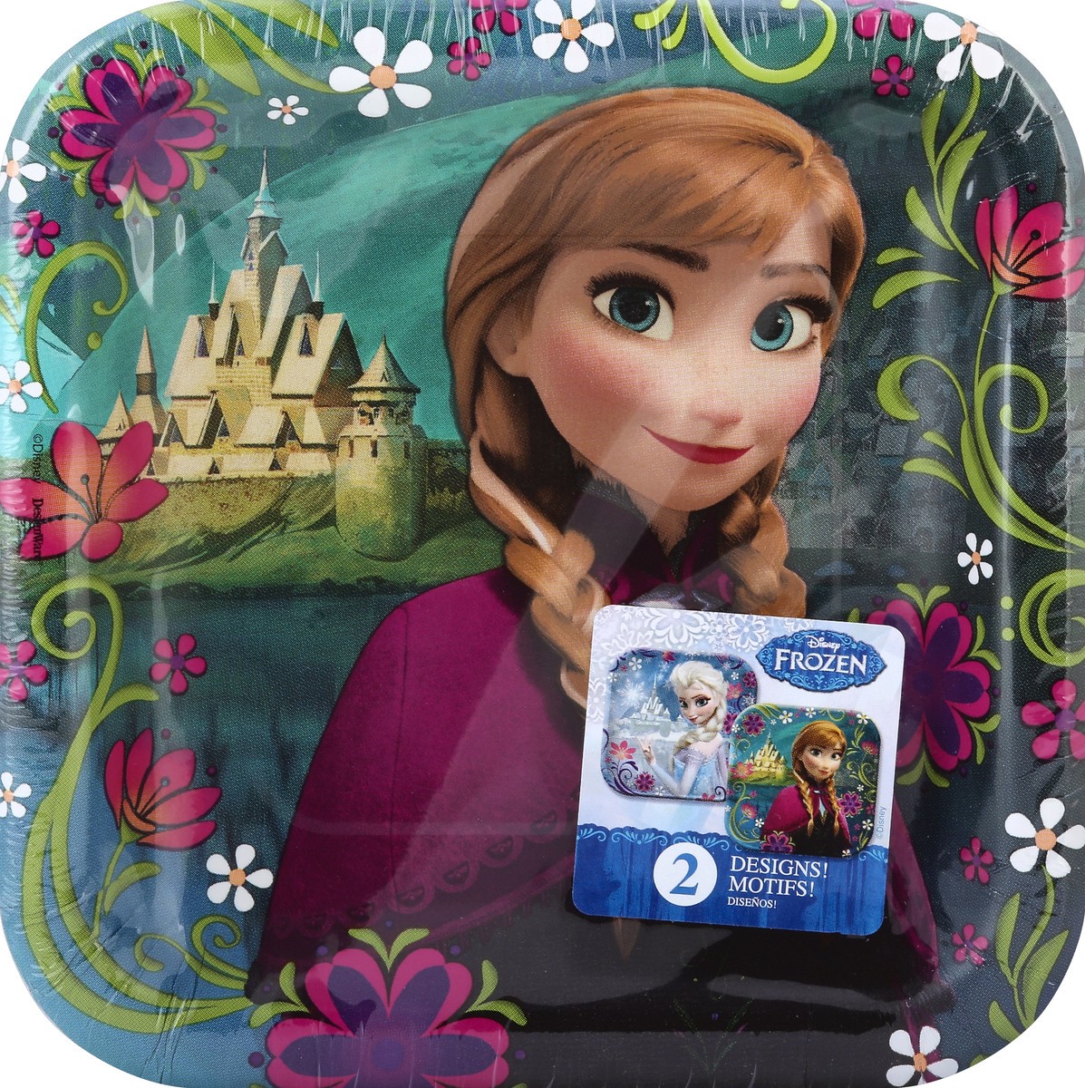 slide 4 of 4, Amscan Disney Frozen Square Paper Plates, 8 ct