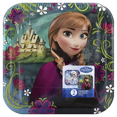 slide 1 of 4, Amscan Disney Frozen Square Paper Plates, 8 ct