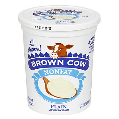 slide 1 of 1, Brown Cow Fat Free Plain Yogurt, 32 oz
