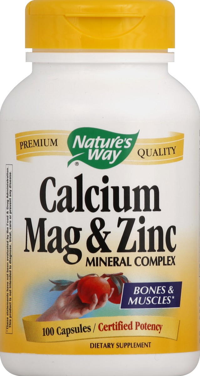 slide 3 of 3, Nature's Way Bone Health & Muscle Function Calcium Mag & Zinc 100 Capsules, 100 ct