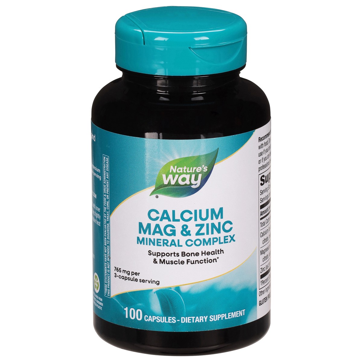 slide 1 of 3, Nature's Way 765 mg Mineral Complex Calcium Mag & Zinc 100 Capsules, 100 ct