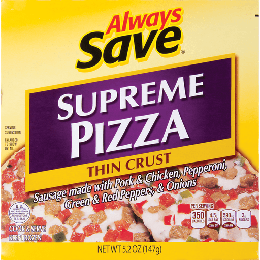 slide 1 of 1, Always Save Supreme Pizza, 5.2 oz