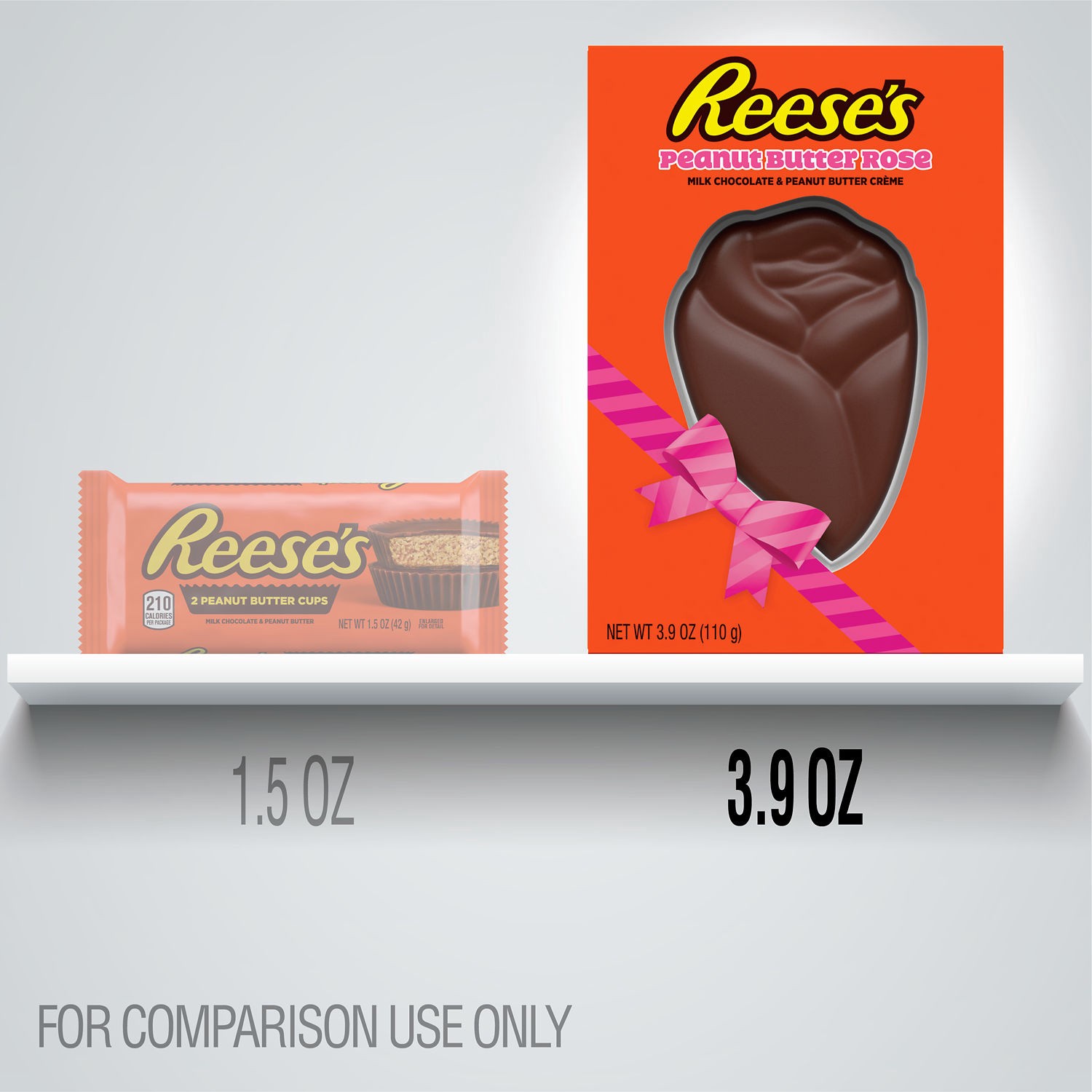 slide 3 of 8, Reese's Milk Chocolate Peanut Butter Creme Rose, Valentine's Day Candy Gift Box, 3.9 oz, 3.9 oz