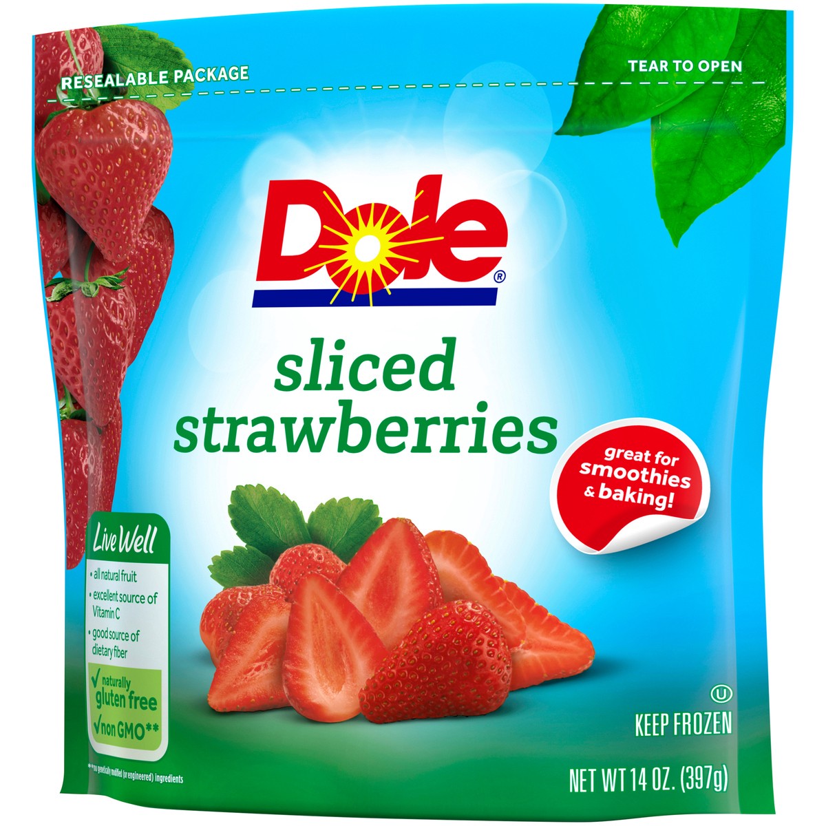 slide 6 of 9, Dole Sliced Frozen Strawberries 14 oz. Pouch, 14 oz