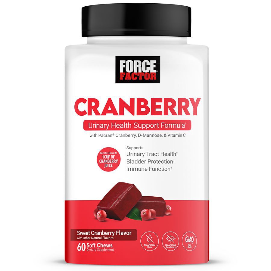 slide 1 of 5, Force Factor Sweet Cranberry Flavor Urinary Health Support Formula 60 Soft Chews, 60 ct
