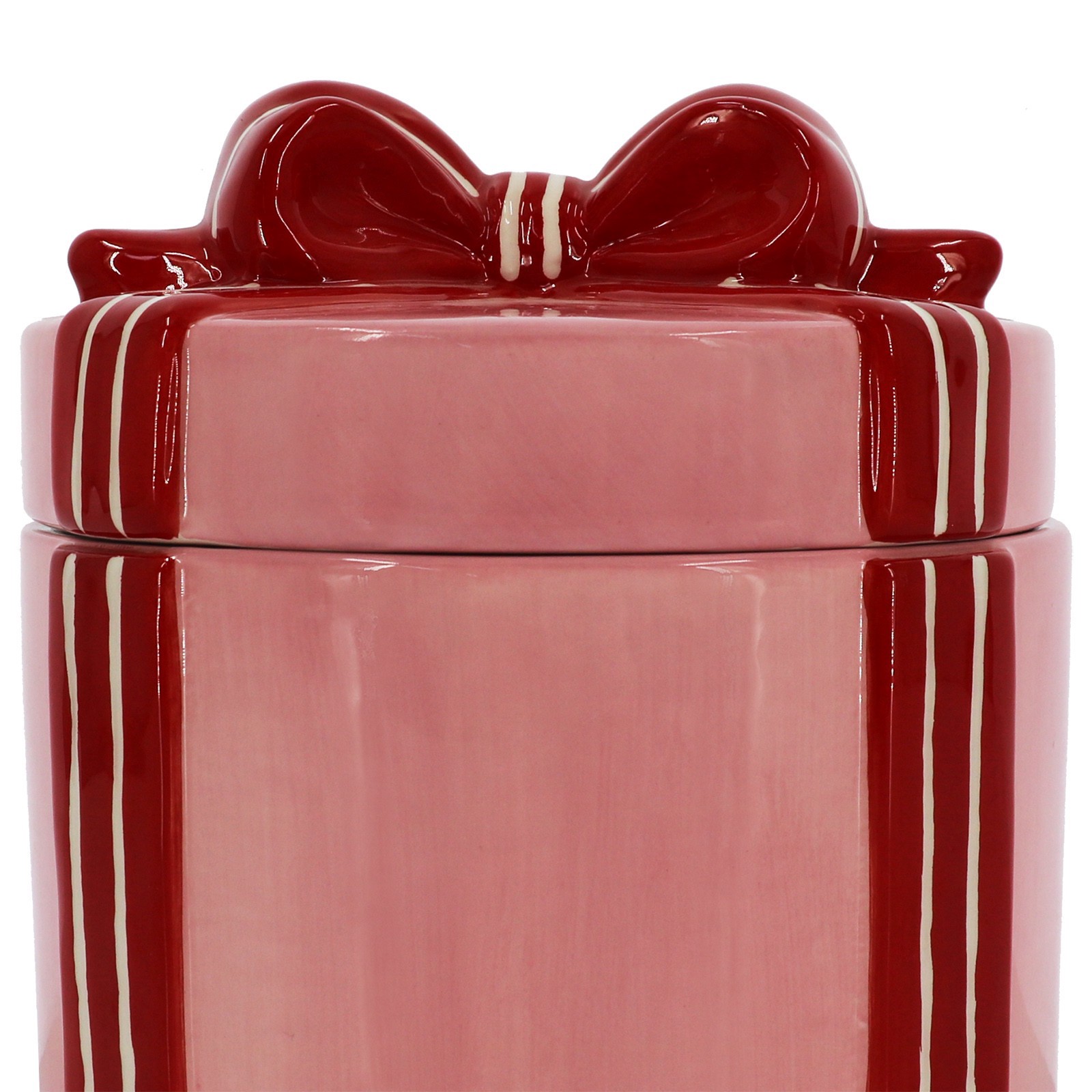 slide 3 of 4, 6.5" Pink & Red Gift Ceramic Container With Lid By Ashland, 6.5 in