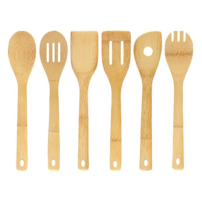 slide 1 of 1, Simply Essential Bamboo Utensil Set, 6 ct