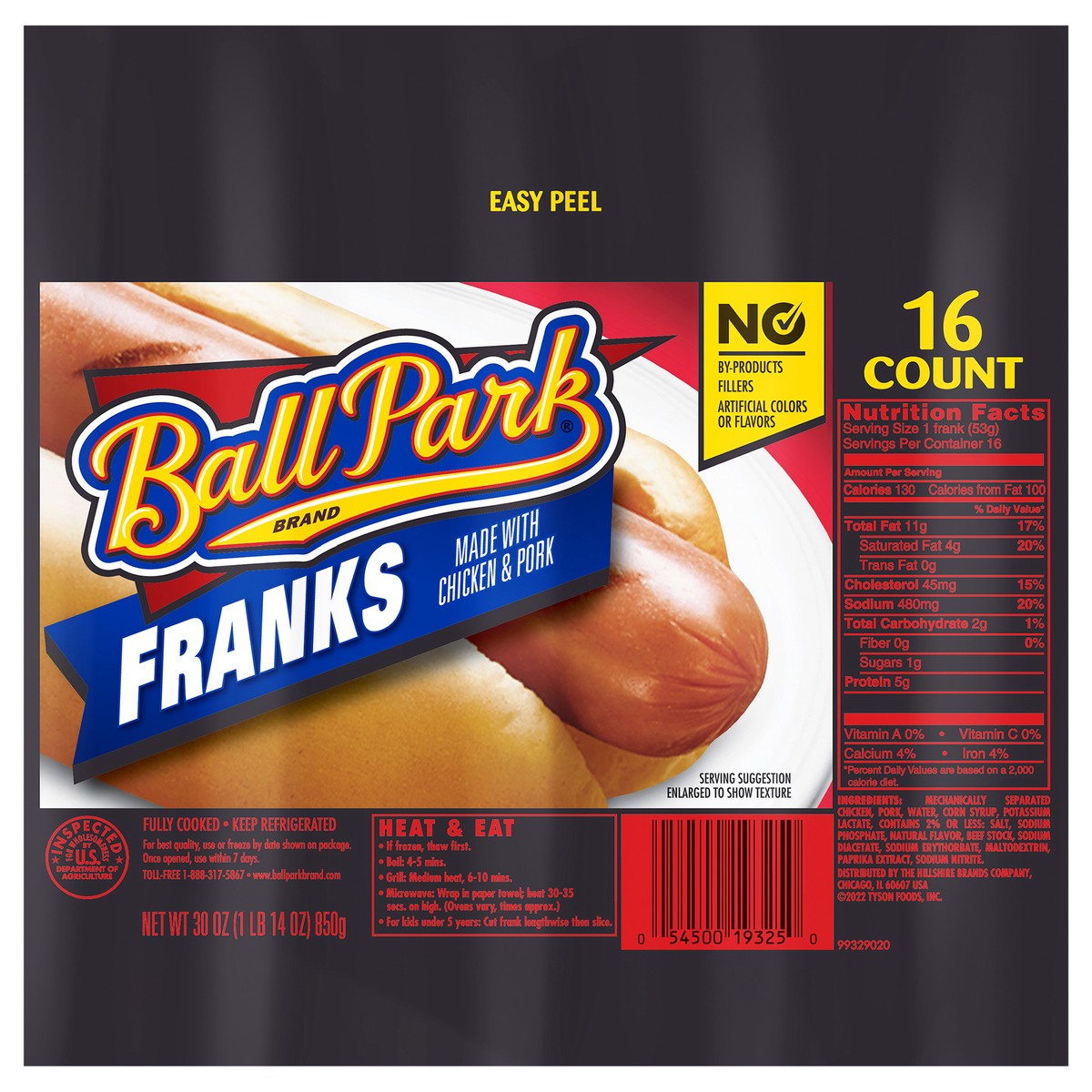 slide 1 of 4, Ball Park Mixed Species Sausages – Prepared/Processed, 30 oz