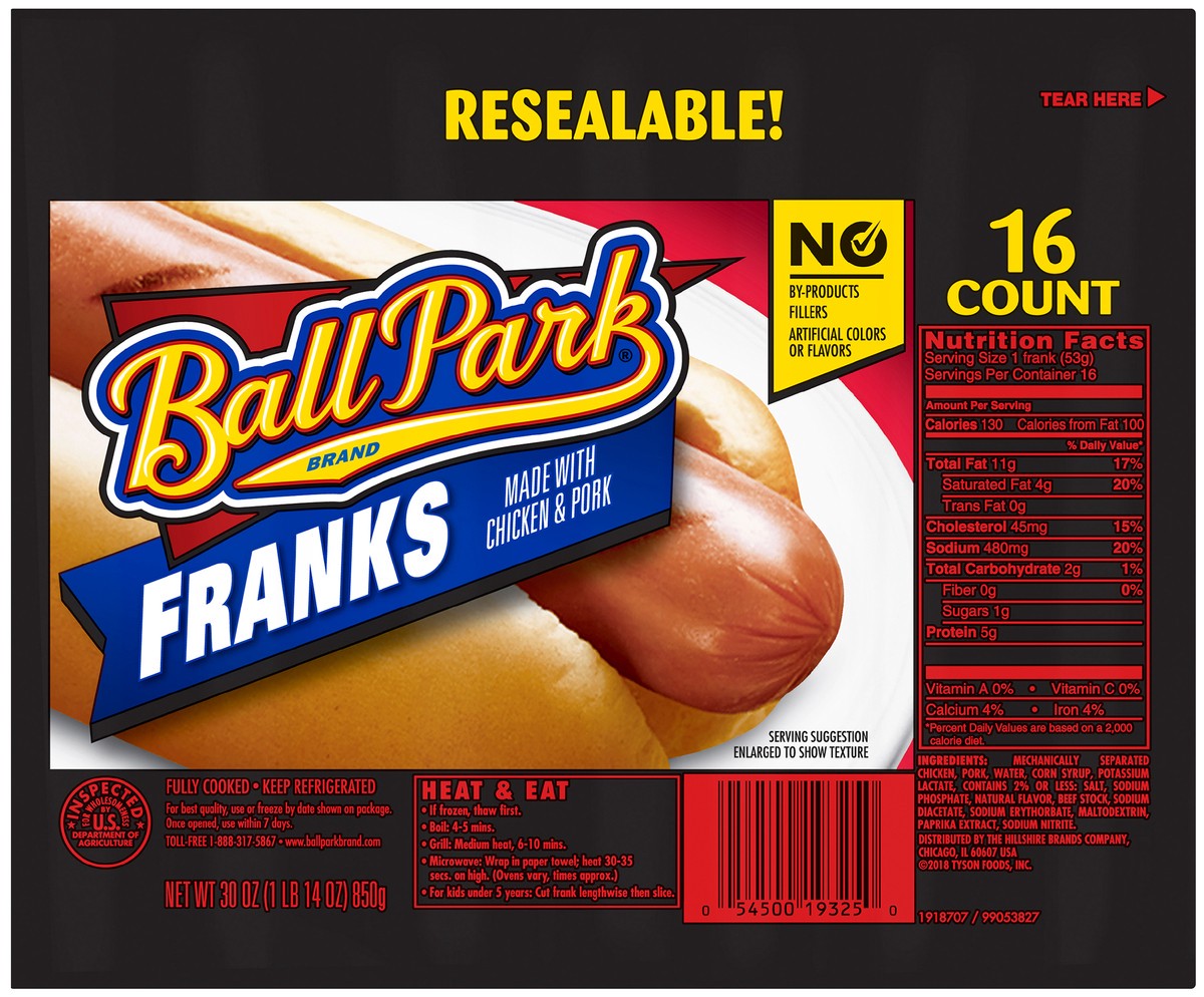 slide 1 of 4, Ball Park® franks, 30 oz