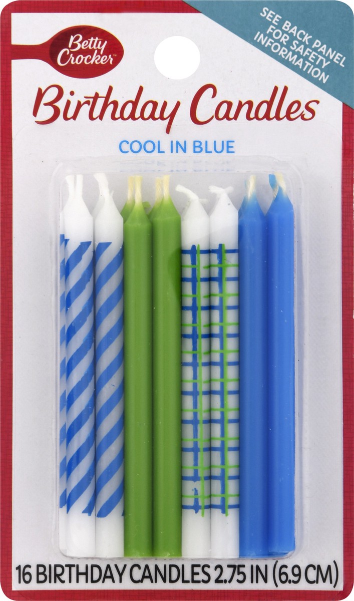 slide 5 of 11, Betty Crocker Cool in Blue Birthday Candles 16 ea, 16 ct
