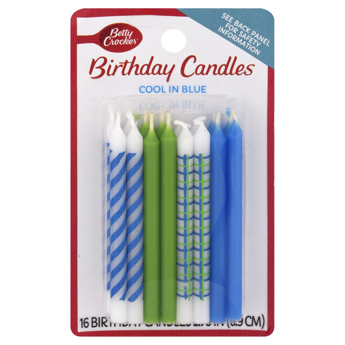 slide 9 of 11, Betty Crocker Cool in Blue Birthday Candles 16 ea, 16 ct