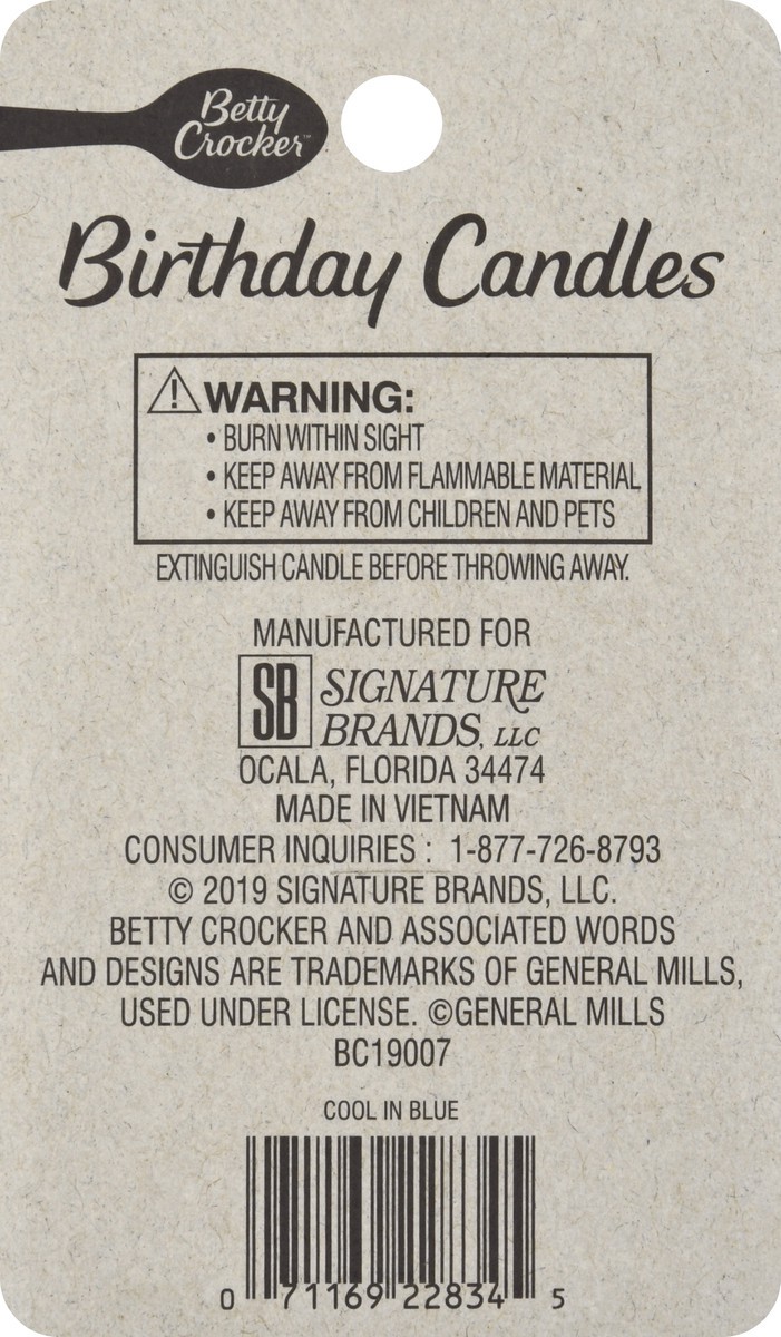 slide 10 of 11, Betty Crocker Cool in Blue Birthday Candles 16 ea, 16 ct