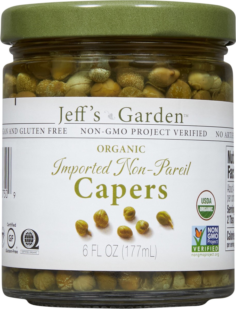 slide 3 of 7, Jeff's Garden Organic Imported Non-Pareil Capers, 6 fl oz, 6 fl oz