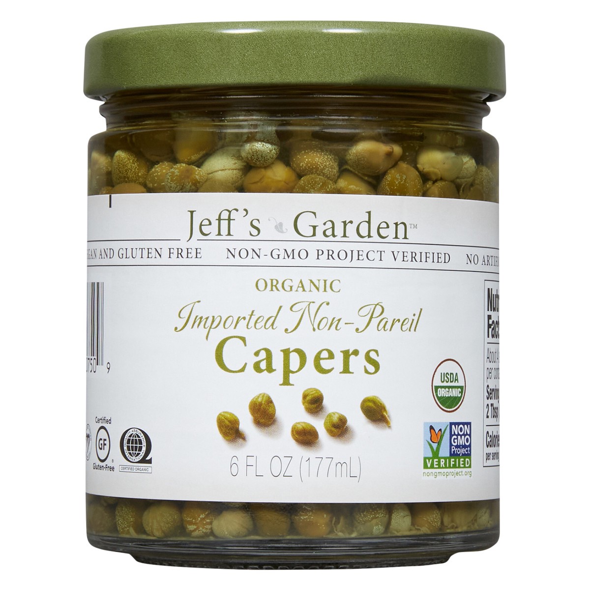 slide 1 of 7, Jeff's Garden Organic Imported Non-Pareil Capers, 6 fl oz, 6 fl oz