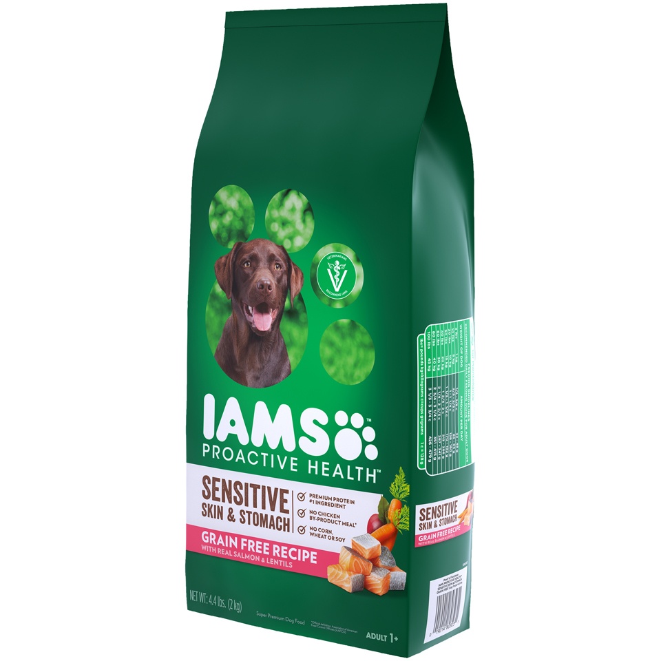 slide 3 of 6, Iams Proactive Health Grain Free Dog Food With Real Salmon And Peas, 4.4 lb