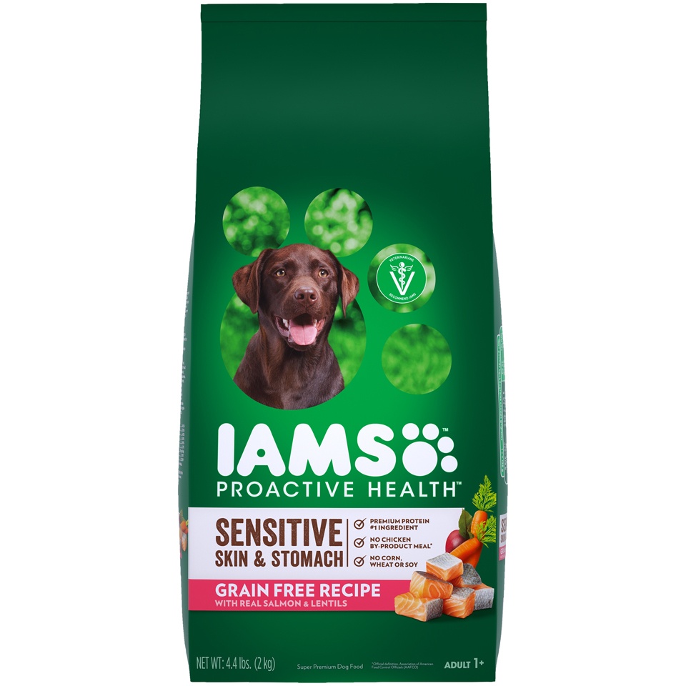 slide 1 of 6, Iams Proactive Health Grain Free Dog Food With Real Salmon And Peas, 4.4 lb