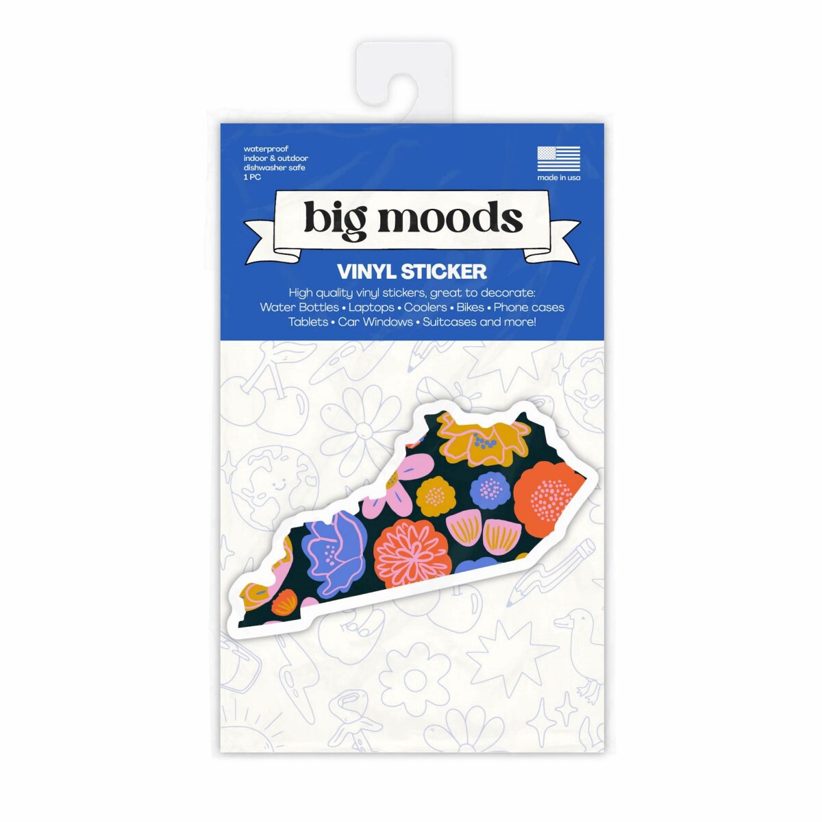 slide 1 of 1, Big Moods Kentucky Flower Sticker, 1 ct