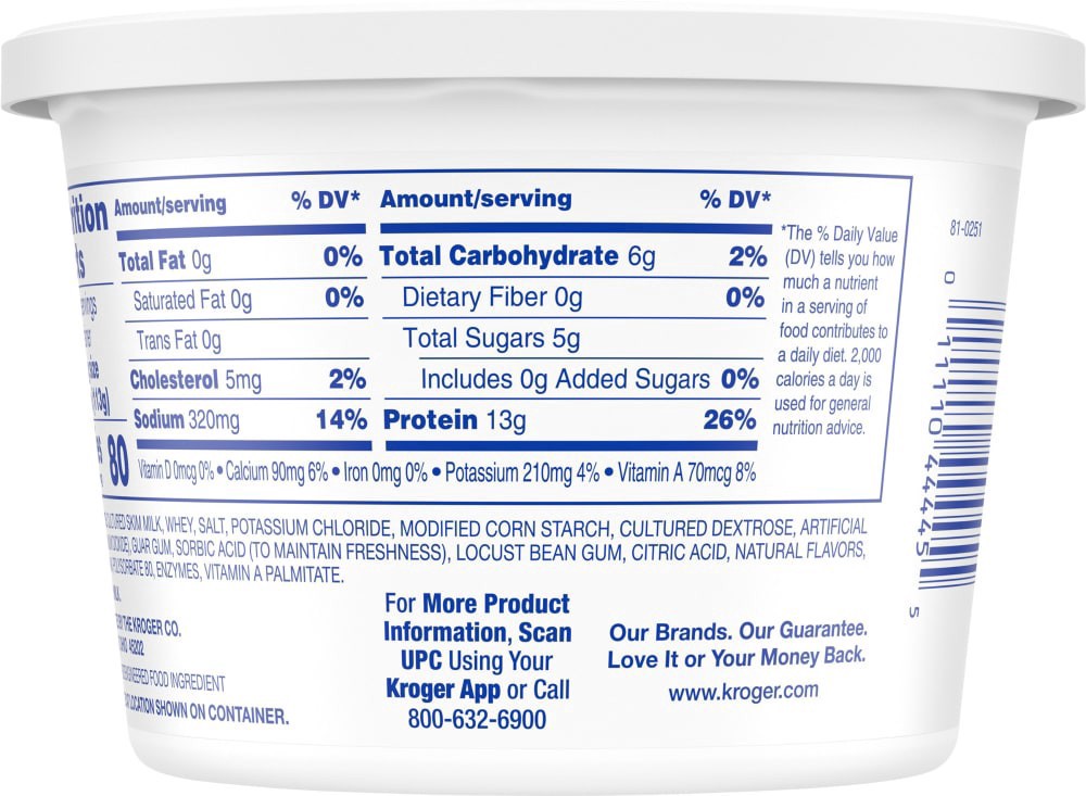 slide 4 of 5, Kroger Fat Free Small Curd Cottage Cheese, 16 oz