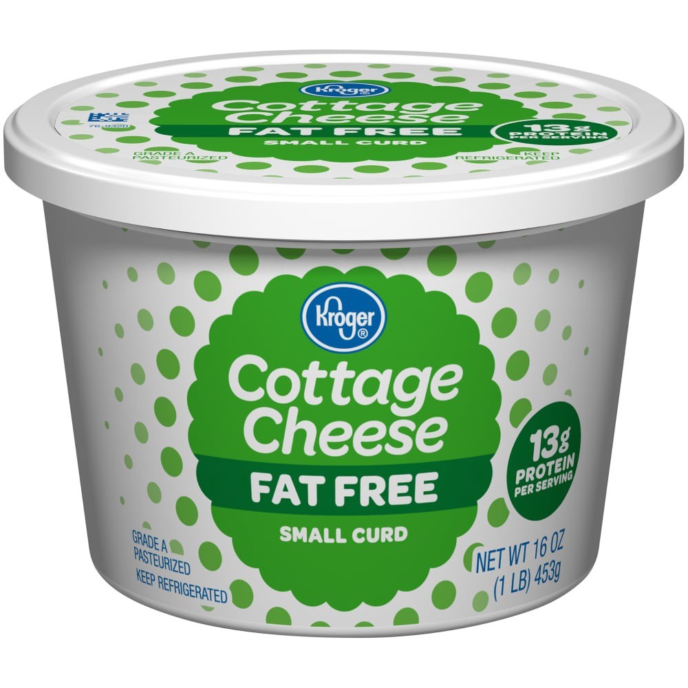 slide 1 of 5, Kroger Fat Free Small Curd Cottage Cheese, 16 oz