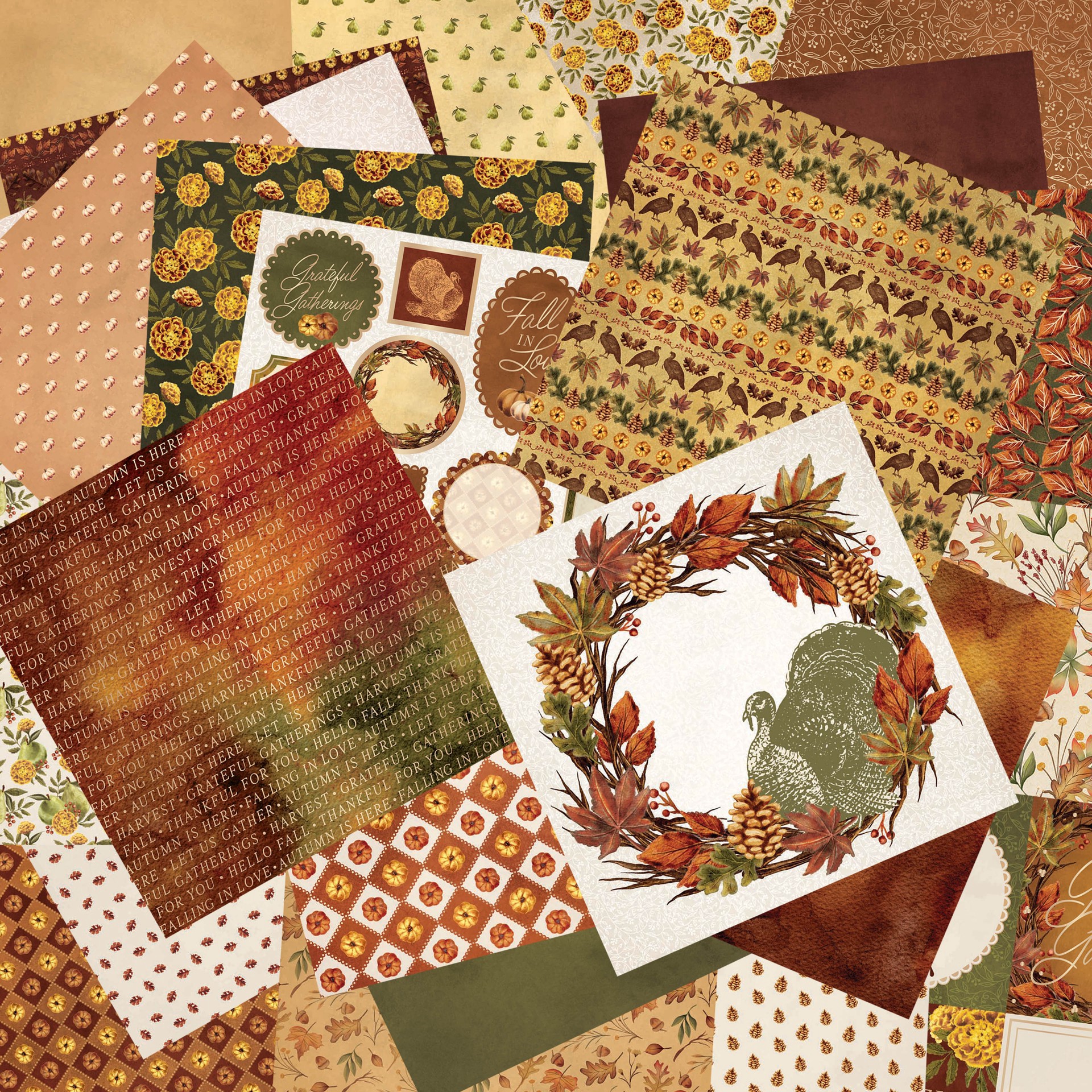 slide 3 of 3, Craft Smith 12" X 12" Grateful Gatherings Paper Pad, 12 in x 12 in