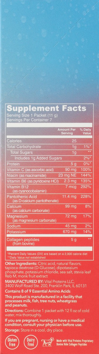 slide 4 of 13, Vital Proteins Hydration + Collagen Tropical Blast Flavor Packets, 7 ct