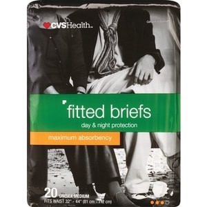 slide 1 of 1, CVS Health Day & Night Maximum Absorbency Fitted Briefs Medium, 20 ct