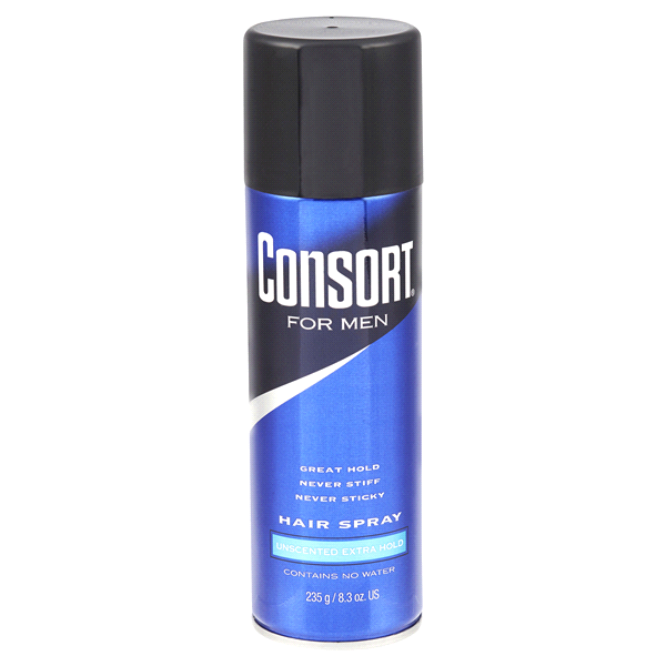 slide 1 of 1, Consort For Men Hair Spray Unscented Extra Hold, 8.3 oz