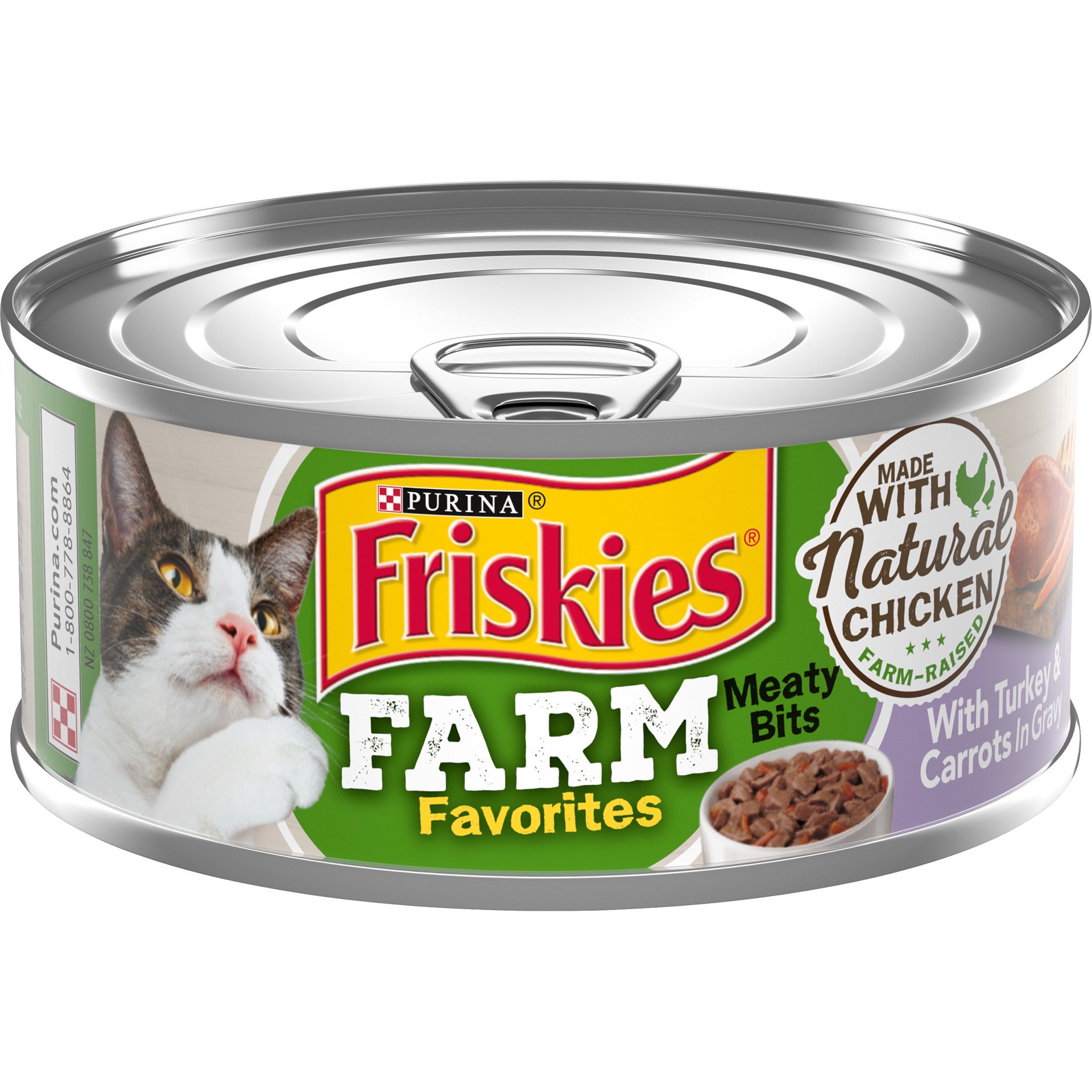 slide 1 of 8, Friskies Purina Friskies Gravy Wet Cat Food, Farm Favorites Meaty Bits With Turkey, 5.5 oz