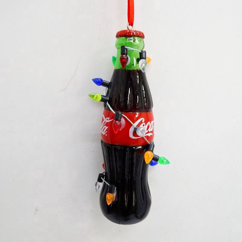 slide 2 of 5, Coca-Cola Coke Bottle With Lights Ornament, 1 Ct, 1 ct