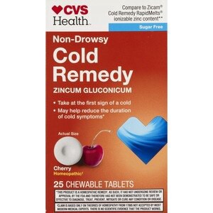 slide 1 of 1, CVS Health Non Drowsy Homeopathic Cold Remedy Chewable Tablets, Cherry, 25 Ct, 1 ct