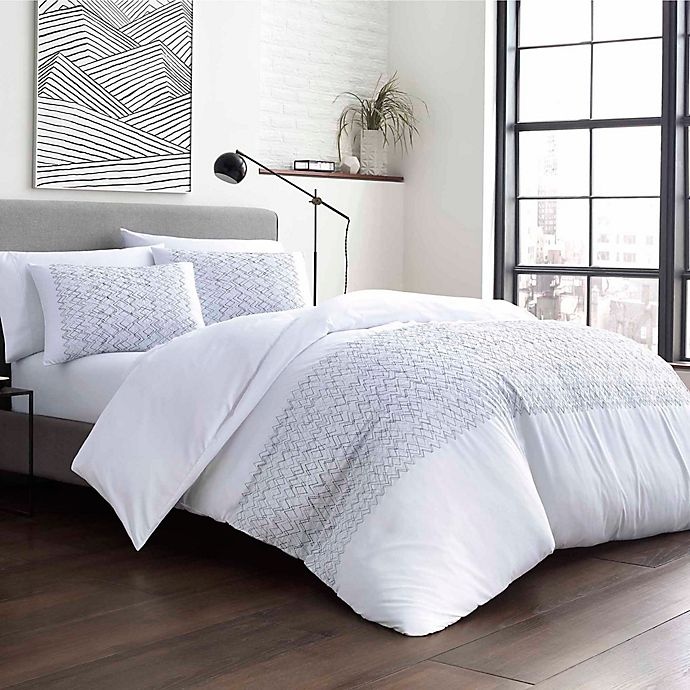 slide 1 of 3, City Scene Navigate King Duvet Set - White, 1 ct