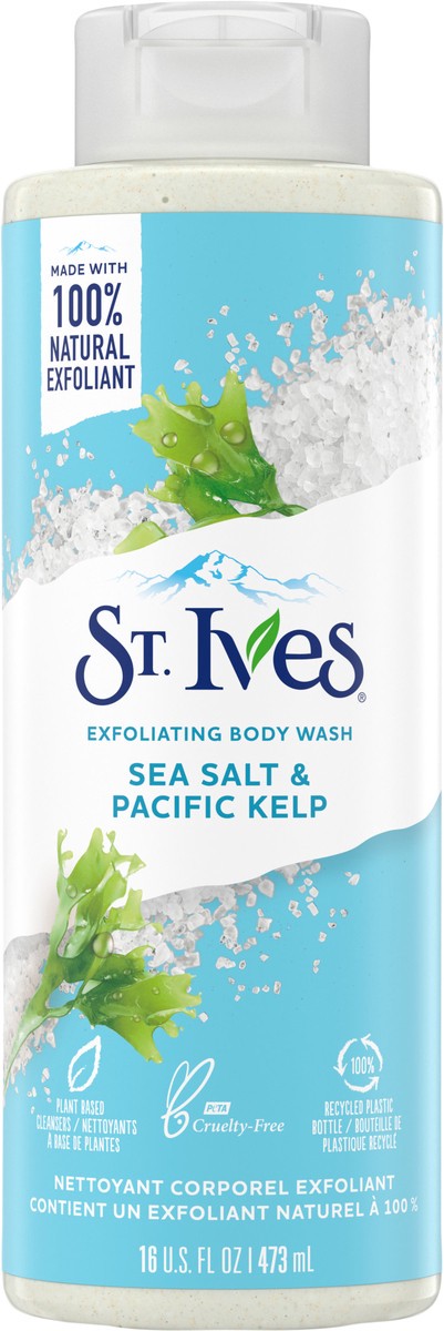 slide 2 of 4, St. Ives Exfoliating Body Wash Sea Salt & Pacific Kelp, 16 oz, 16 oz