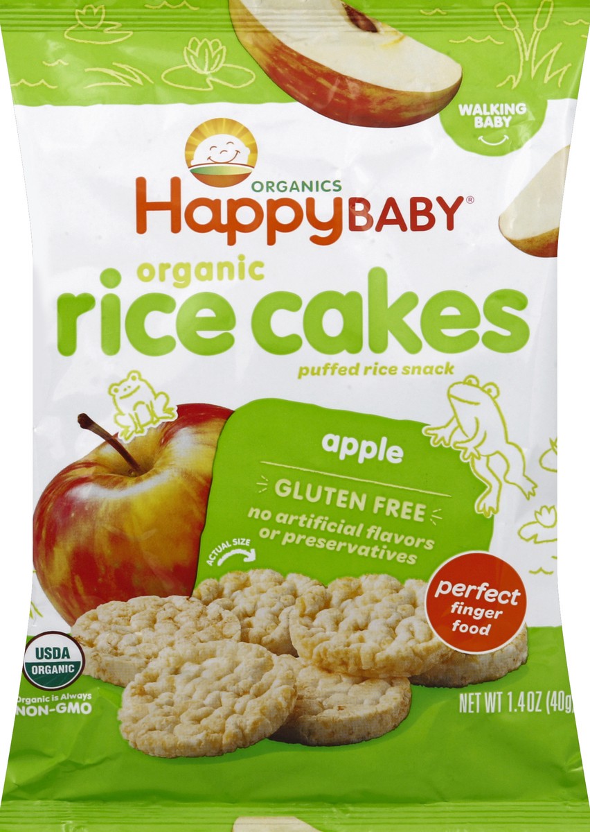 slide 5 of 6, Happy Baby Organic Rice Cakes Apple, 1.4 oz