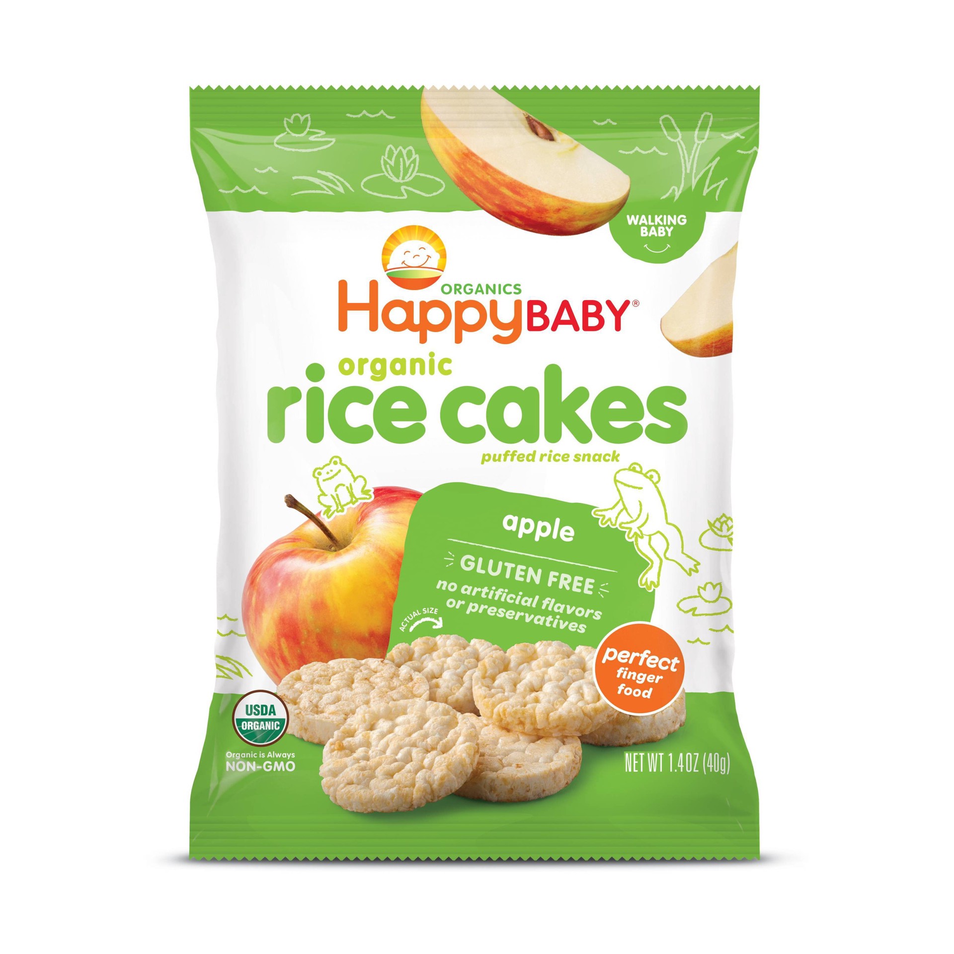 slide 1 of 6, Happy Baby Organic Rice Cakes Apple, 1.4 oz