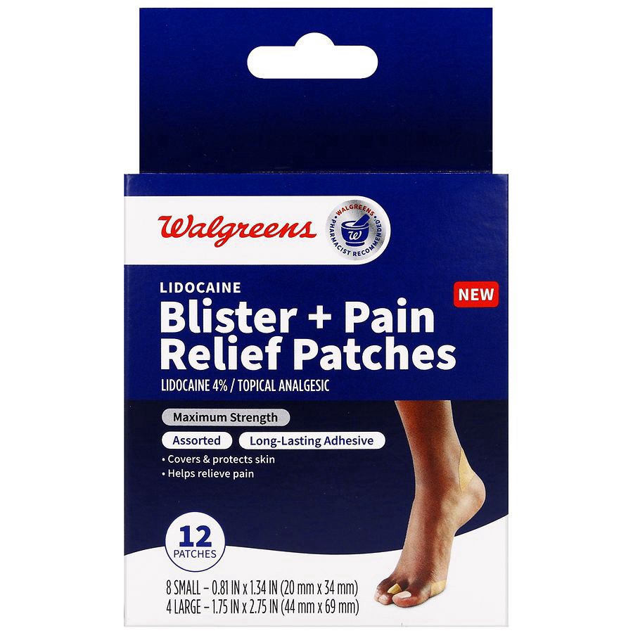 slide 1 of 5, Walgreens Lidocaine Blister + Pain Relief Patches Assorted, 12 ct