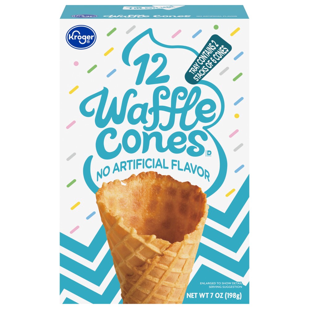 slide 1 of 6, Kroger Ice Cream Waffle Cones, 12 ct; 7 oz