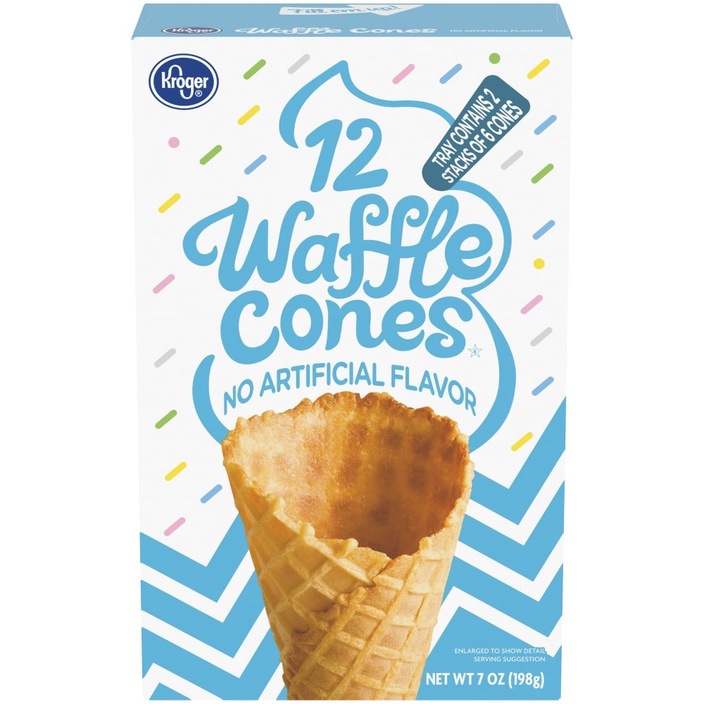 slide 1 of 1, Kroger Ice Cream Waffle Cones, 12 ct; 7 oz