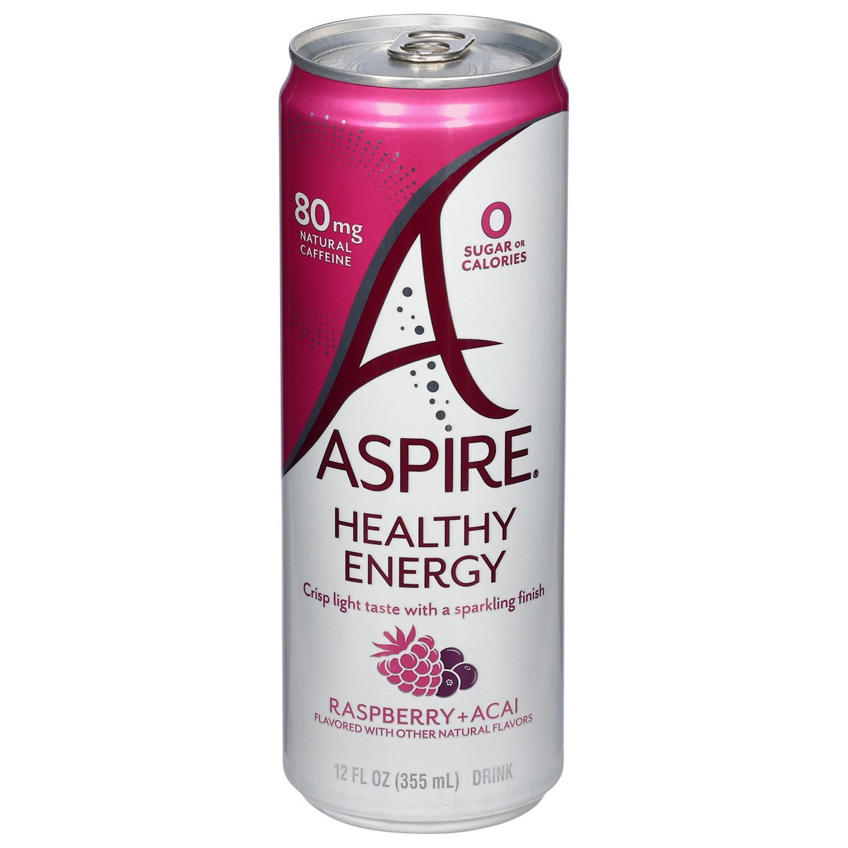 slide 1 of 9, Aspire Healthy Raspberry + Acai Energy Drink 12 fl oz, 12 fl oz