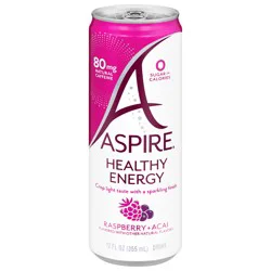 Aspire Zero Sugar Healthy Energy Drink - Raspberry + Acai, 12 fl oz